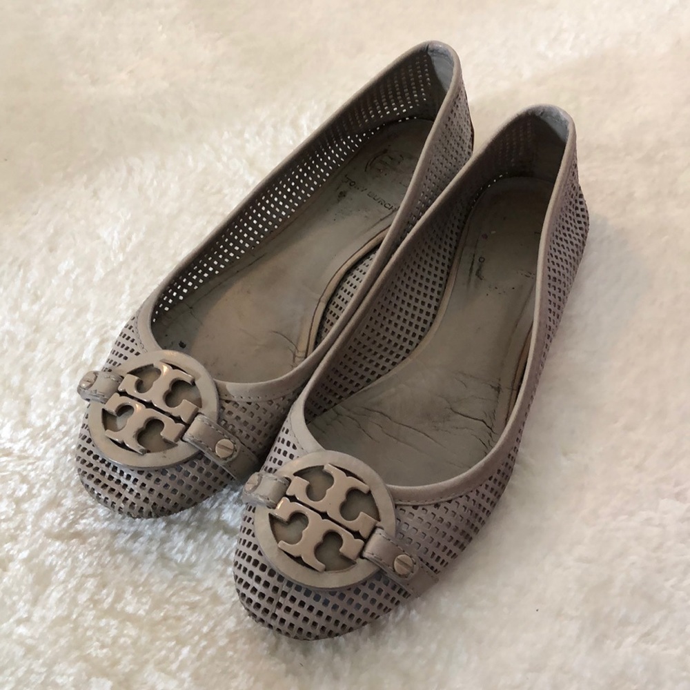 Tory Burch grey ballet mesh flats